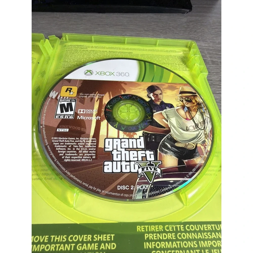 Grand Theft Auto V Microsoft Xbox 360 Game, 2013 Edition (Disc 2 Play Only)
